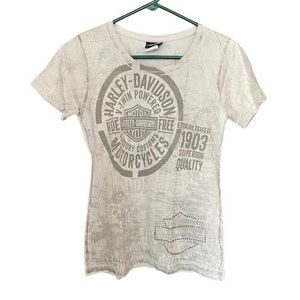 Harley-Davidson Women’s V-Twin Rock & Roll City Short-Sleeve Studded T-Shirt